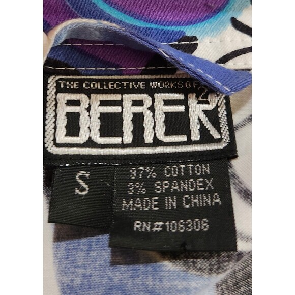 Berer Jacket Multi-Color Abstract Floral Faux Crystal Buttons Womens Size Small - Picture 11 of 11